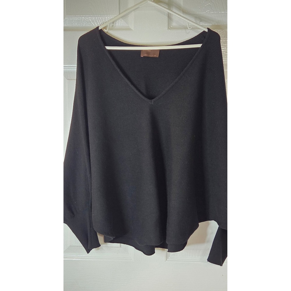 Kerisma Ryker V-Neck Dolman Sleeve Knit Sweater Black M/L G550V